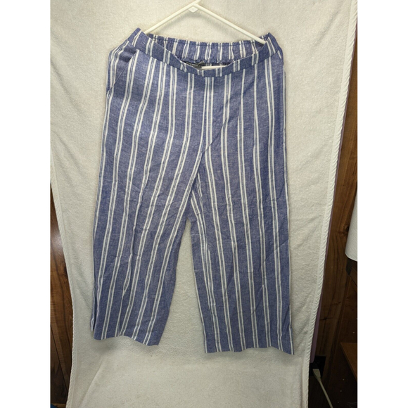 Soho JEANS NEW YORK & COMPANY Women Blue Linen Pants Size Small - Picture 1 of 5